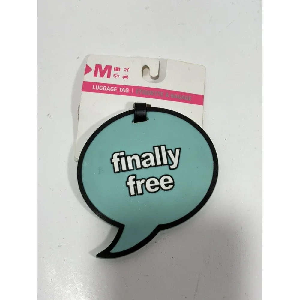 New Luggage Finally Free Silicon Travel Theme Big Luggage Bag Tag Green